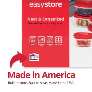 10pc Easy Store Square and Round Food Storage Container Set Red