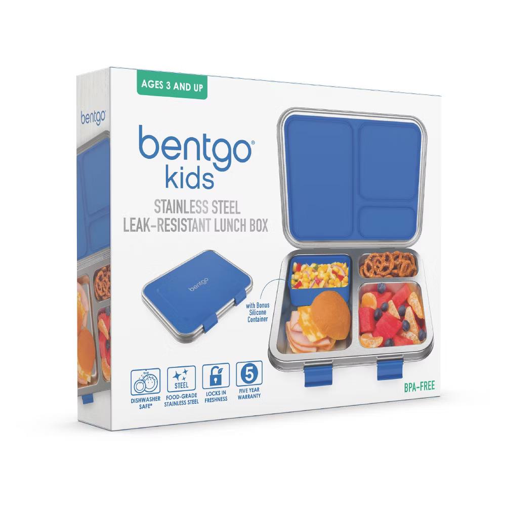 Kids' Stainless Steel Leakproof 3 Compartments Bento-Style Lunch Box - Image 8