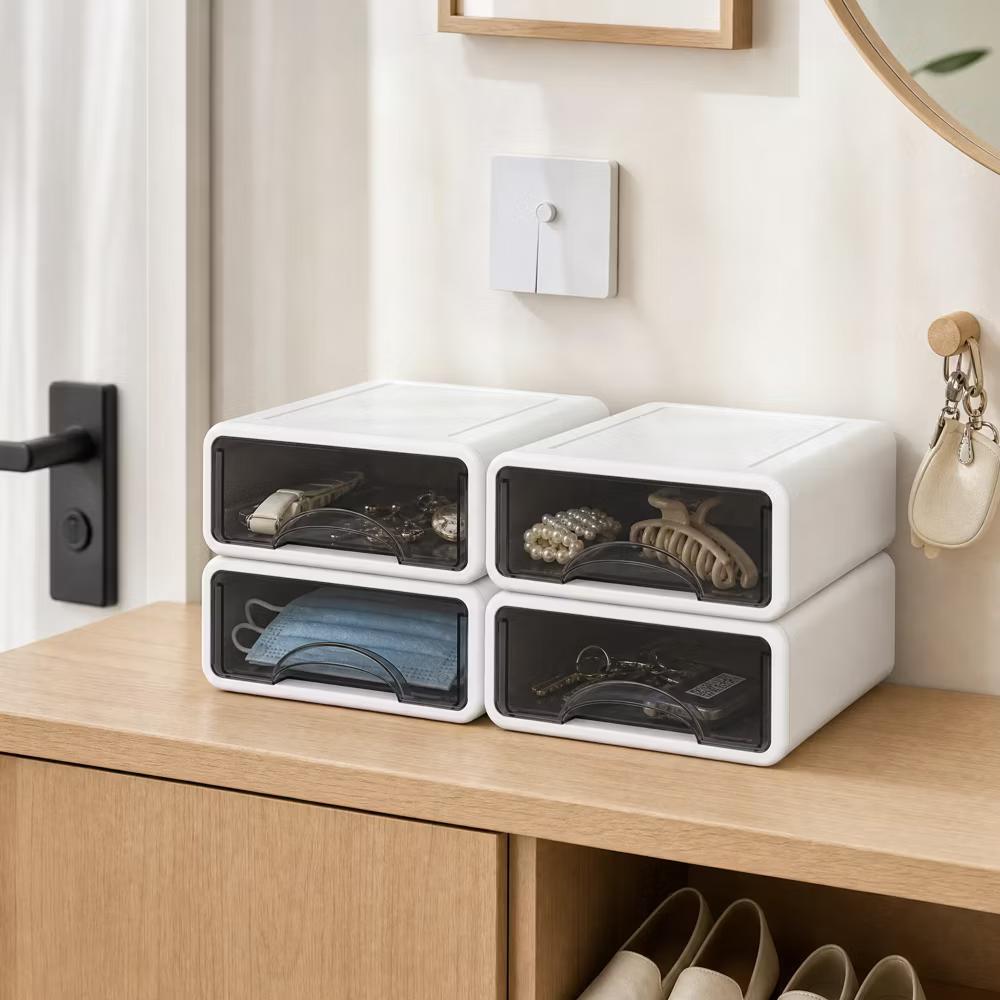 Stackable Storage Drawer with Dividers, Transparent PP Material Desktop Organizer, Durable Thickened Storage Container - Image 54
