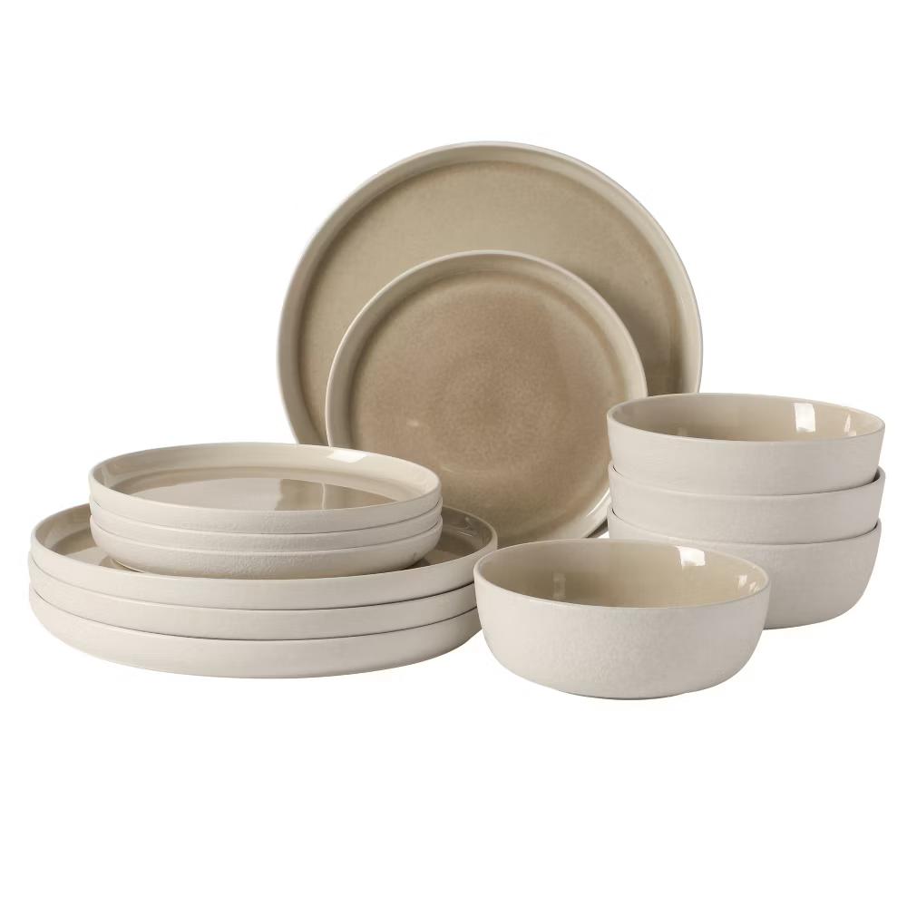 Tahoe Sunset 12 Piece Stoneware Reactive Glaze (Service for 4) Ceramic Plates and Bowls Dinnerware Set - Image 19