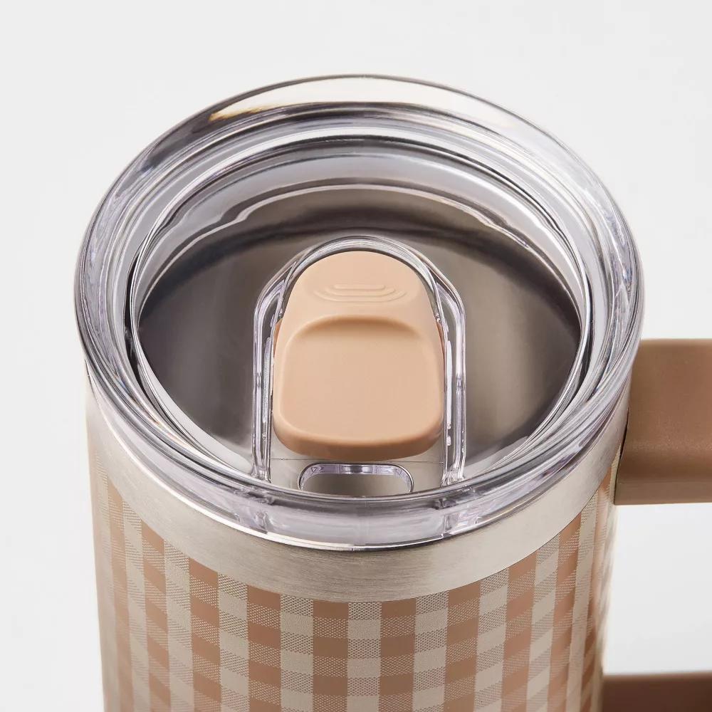 20 fl oz Stainless Steel Insulated Tumbler Gingham - with Magnolia - Image 6