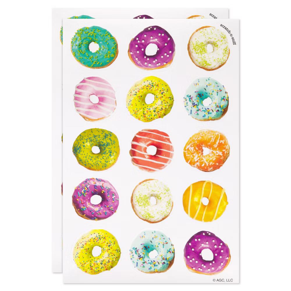 Scratch and Sniff Stickers/Scented Colorful Donuts 30ct - 2 Sheets - Image 2