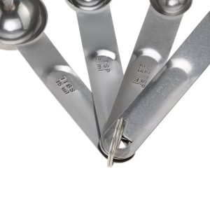 Measuring Cups 4-Piece Measuring Spoon Set Dishwasher Safe Stainless Steel Silver Tone 1 Set