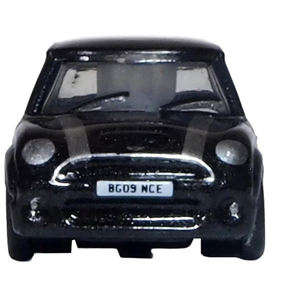Mini Cooper S RHD (Right Hand Drive) Midnight Black with Silver Stripes 1/148 (N) Scale Diecast Model Car - Image 4