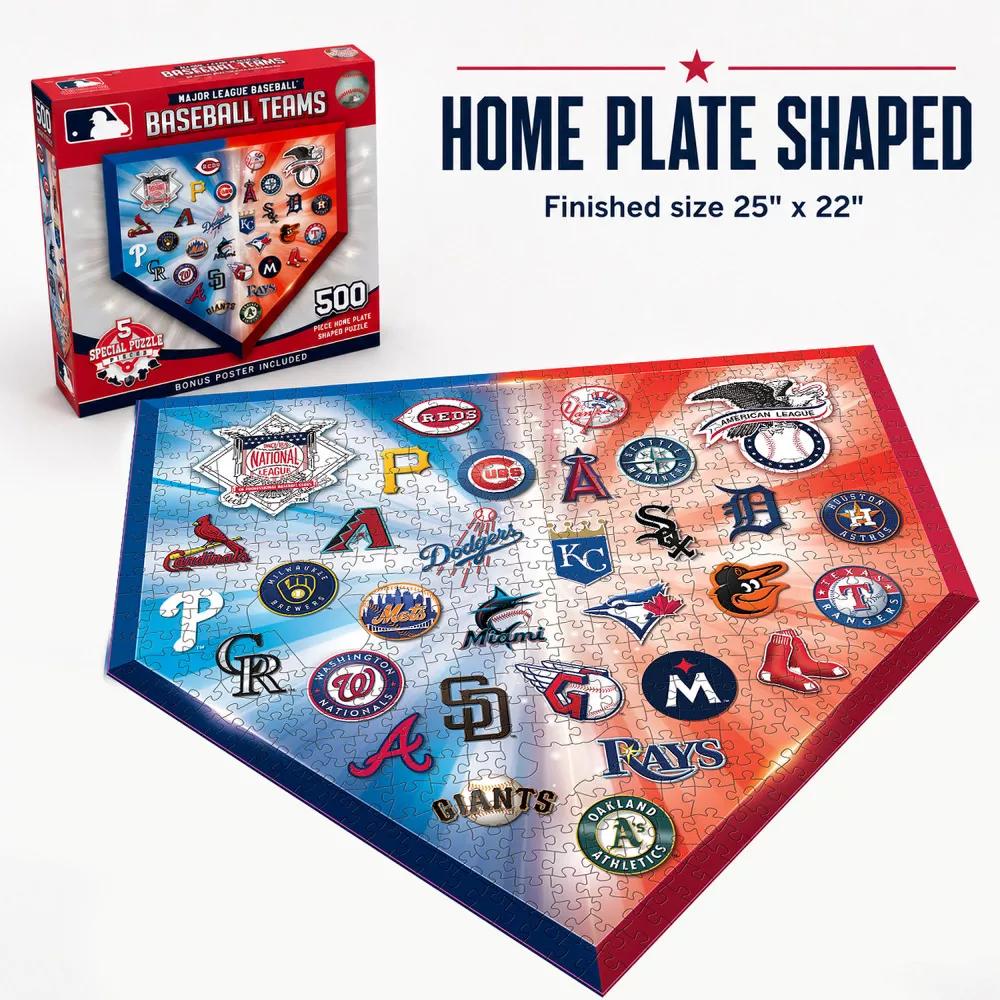 MLB Home Plate 500 Piece Jigsaw Puzzle - Sports Shaped Puzzle for Adults - Image 6