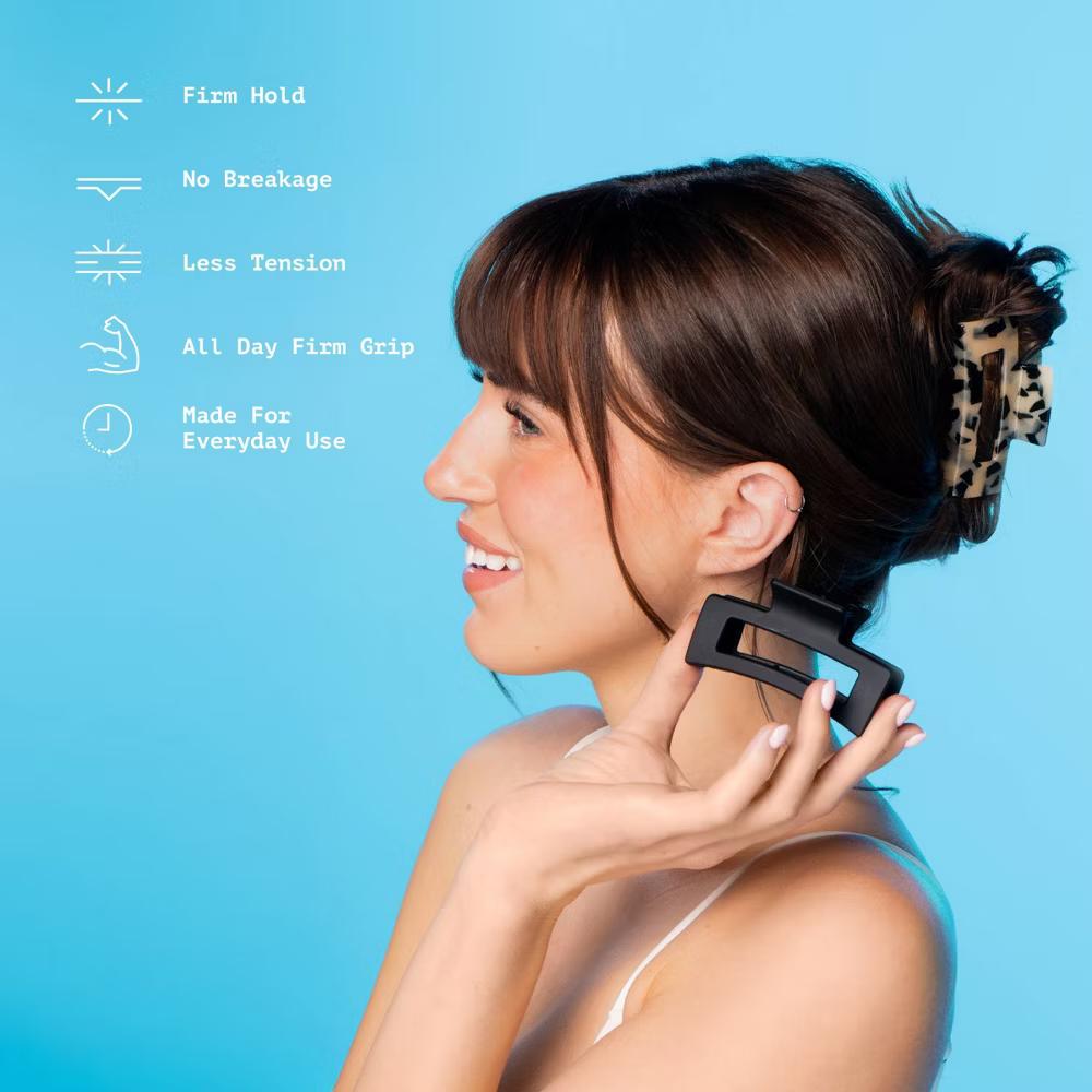 Locked In Claw Clips for Medium Hair - Black/Tort - 2ct - Image 2
