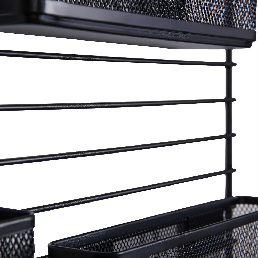 Mesh Additional Wall Organization Tools - Steel Desk & Office Wall Organizer Set, Black, 4 Pieces - Image 2