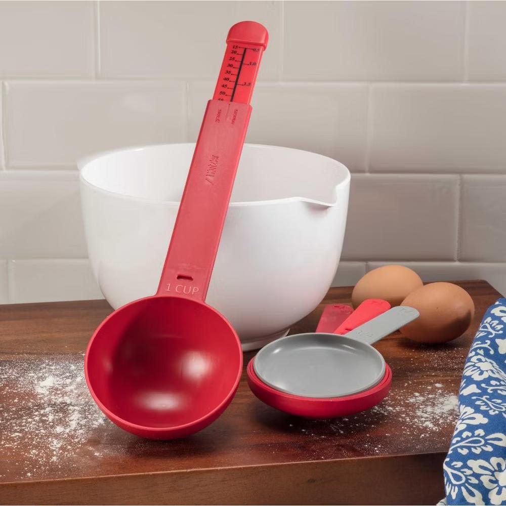 Hutzler Weigh & Measure Kitchen Scale and Measuring Cup Set, 4-Piece, 1/4 to 1 Cup Sizes