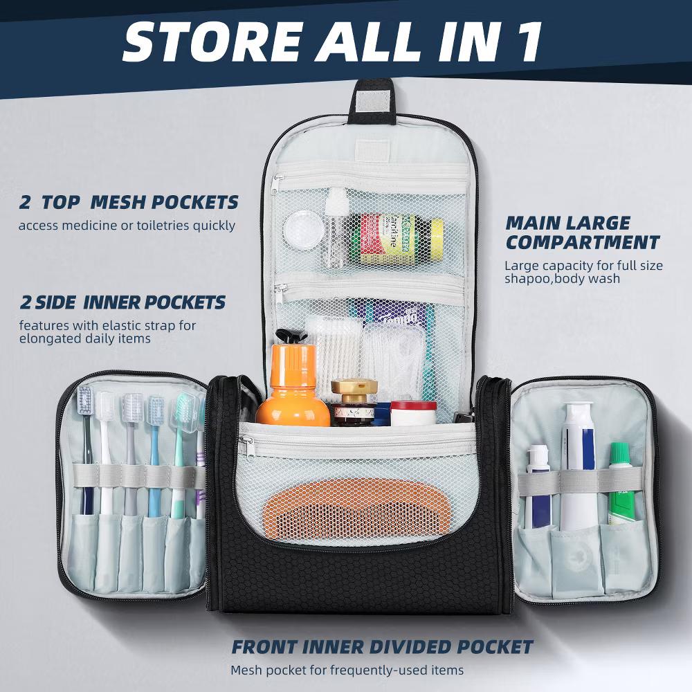 Large Capacity Toiletry Bag for Women and Men, Hanging Toiletry Organizer Cosmetics Makeup Bag - Image 15