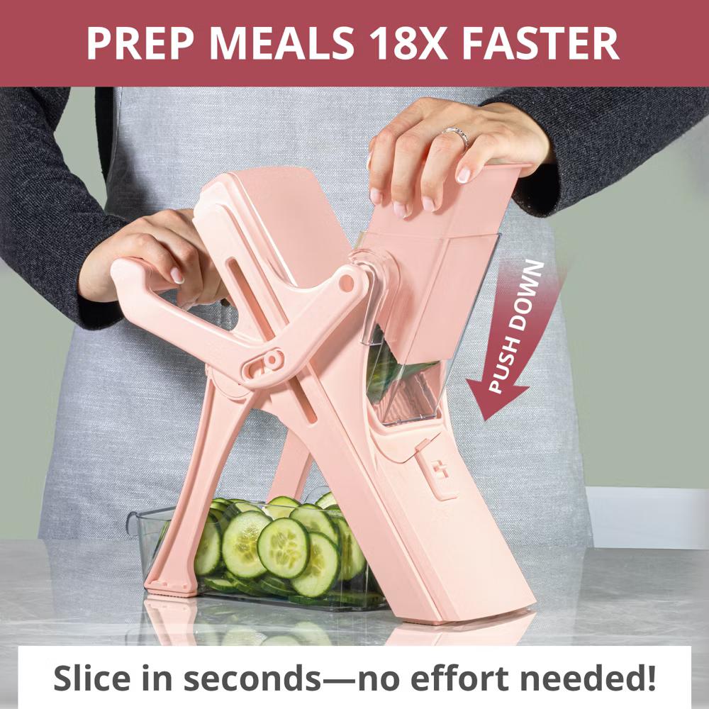 NutriSlicer Upright Mandoline Slicer – 5 Stainless Steel Blades, BPA-Free and Dishwasher Safe - Image 28