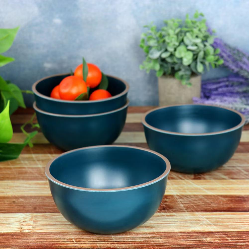 Rockabye 4 Piece Melamine Cereal Bowl Set in Dark Teal - Image 7
