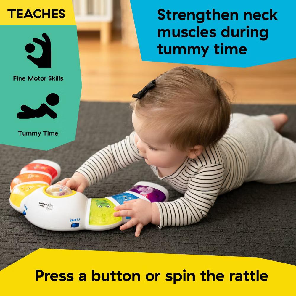 Baby Einstein Glow & Discover Light Bar Tummy Time Toy: Sensory Development, Music, Illustrated Animals, Multiple Modes - Image 7