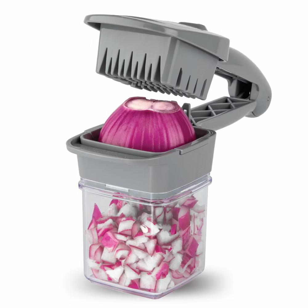 NutriChopper Handheld Vegetable and Fruit Chopper with 4 Stainless Steel Blades & Catch Container - Image 26