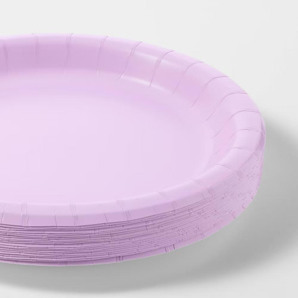 20ct 8.75" Dinner Paper Plates Light Purple