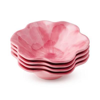 Certified International (Set of 4) 16oz Wildflower 3D Floral Melamine All Purpose Bowls Pink - Image 2