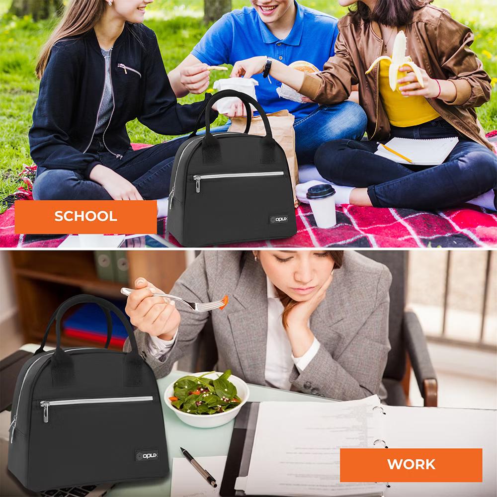 Insulated Lunch Box Women, Cooler Bag Tote Girls Kids Teen Adult, Soft Reusable Thermal Meal Prep Purse - Image 3