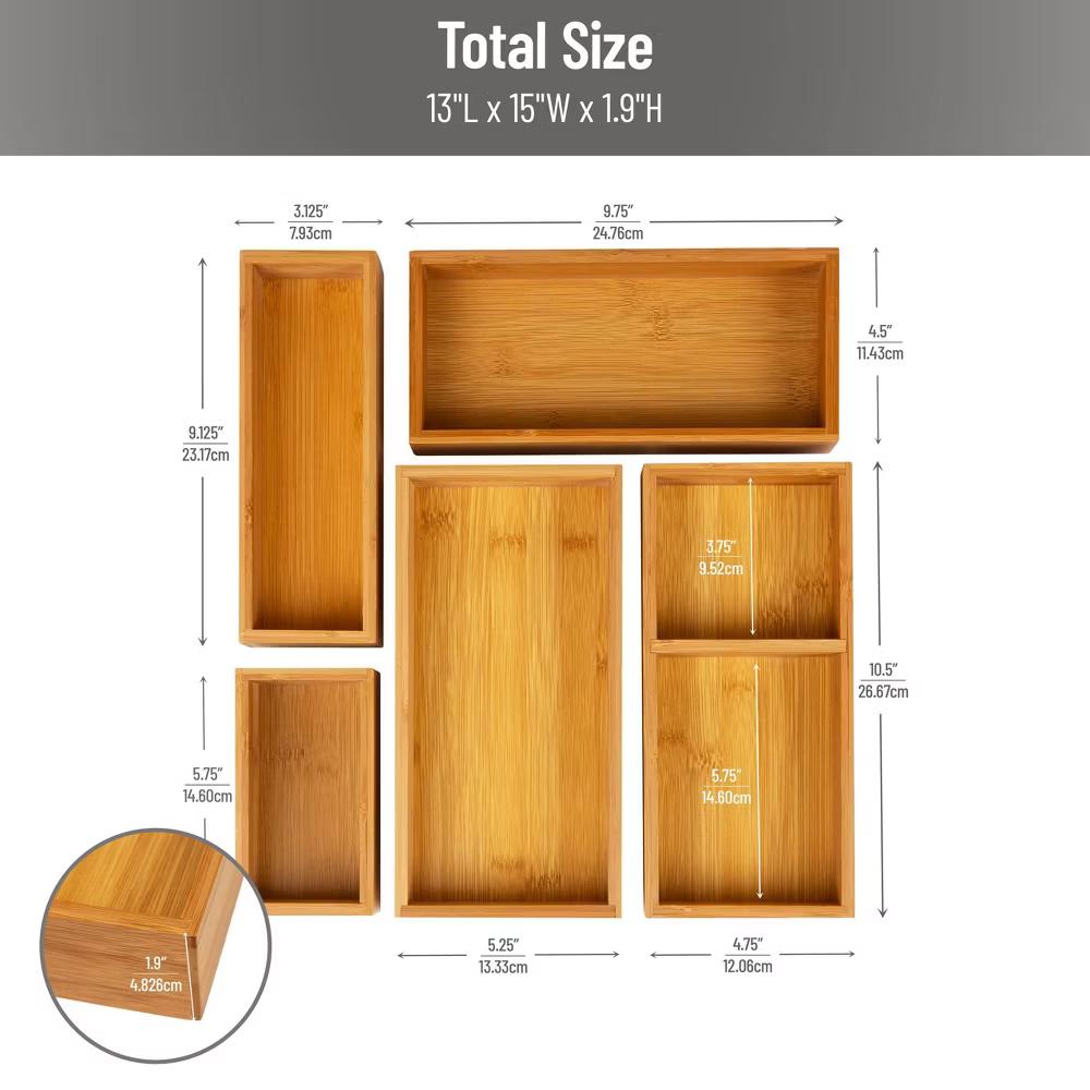 Rayon from Bamboo Desk Drawer Organizers Brown