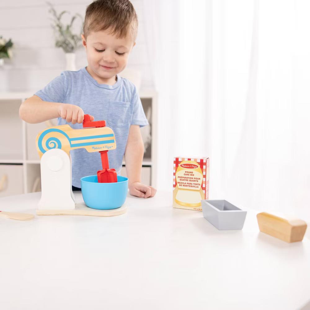 Wooden Make-a-Cake Mixer Set (11pc) - Play Food and Kitchen Accessories - Image 2