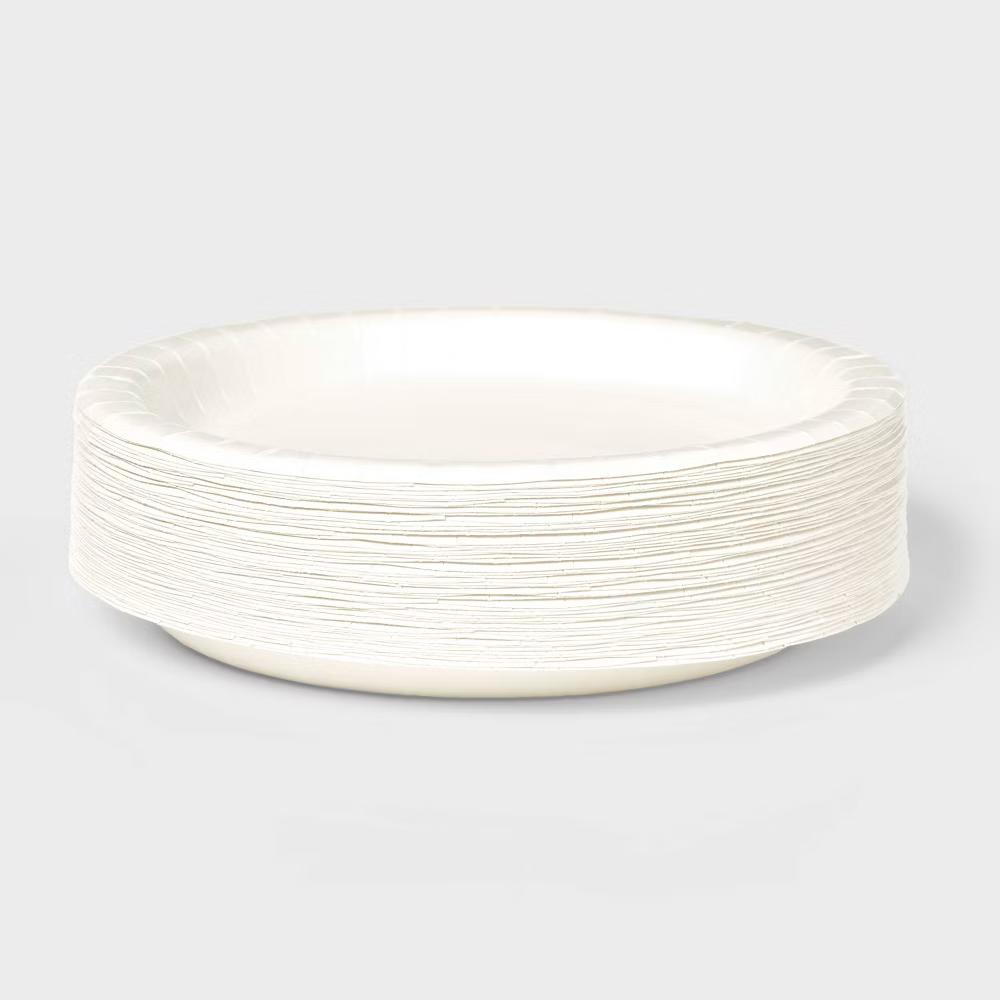 White Disposable Paper Plates 10" - 50ct - Image 2