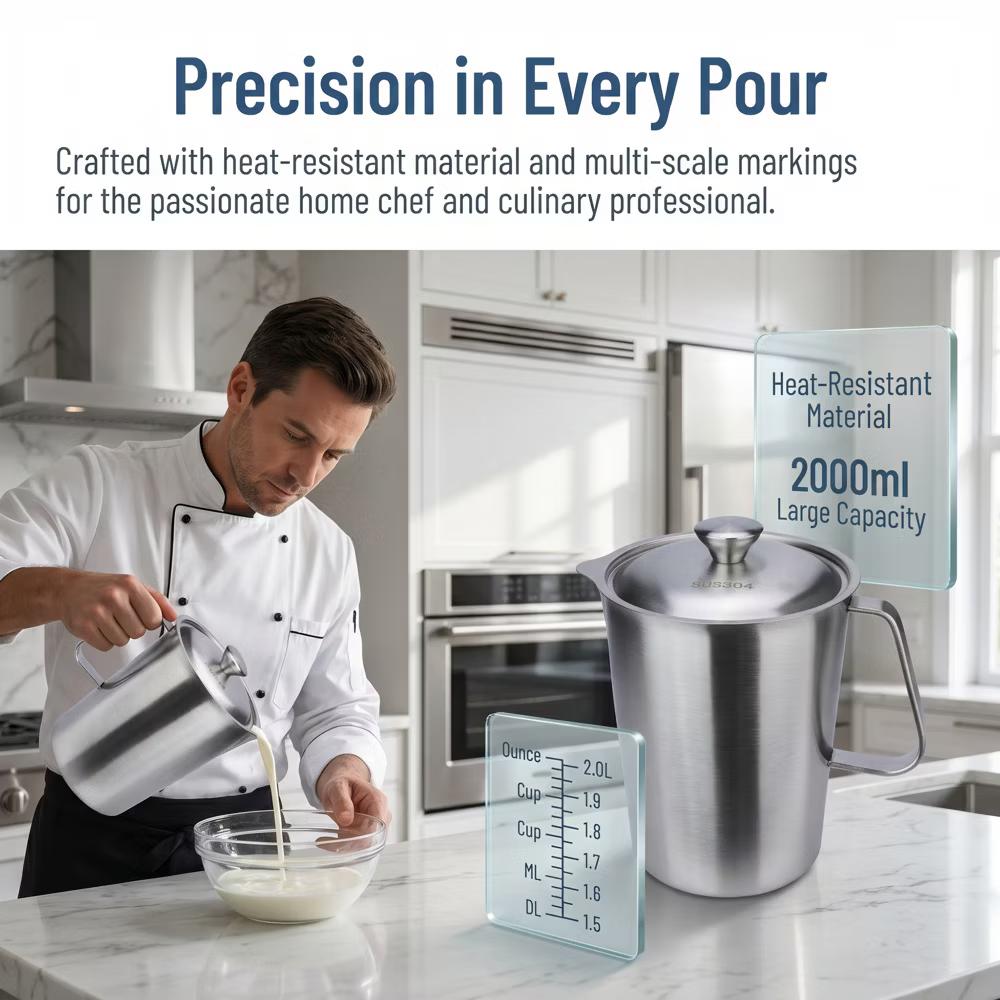Measuring Cup, 1 Cup Stainless Steel Measuring Cup with Easy Read Lines for Baking Recipes - Image 30