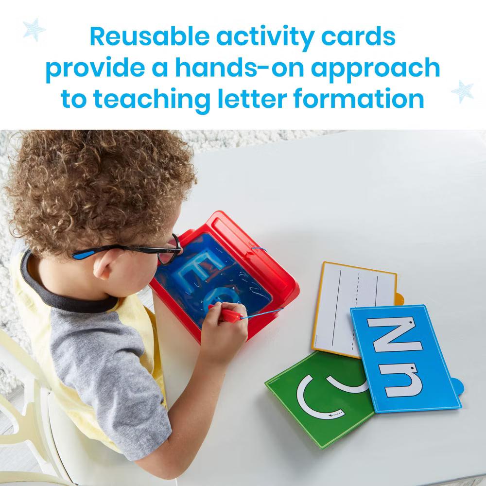 Hand2mind Letter Tracing Sensory Pad, 17 Piece Alphabet and Handwriting Toys for Kids, Back to School Must Have Supplies, Ages 3+