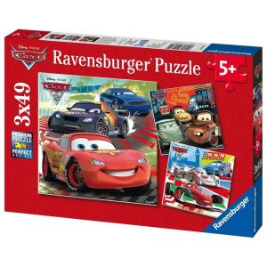 Cars: Worldwide Racing Fun 3x49pc Jigsaw Puzzle Set, Creative Thinking Kids' Paperboard Set
