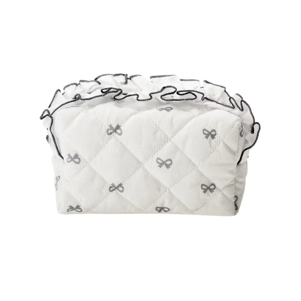 Lace Bow Ruffles Makeup Bag 1 Pc - Image 6