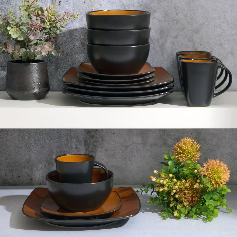 Soho Lounge Square 16-Piece Stoneware Dinnerware Set - Image 2