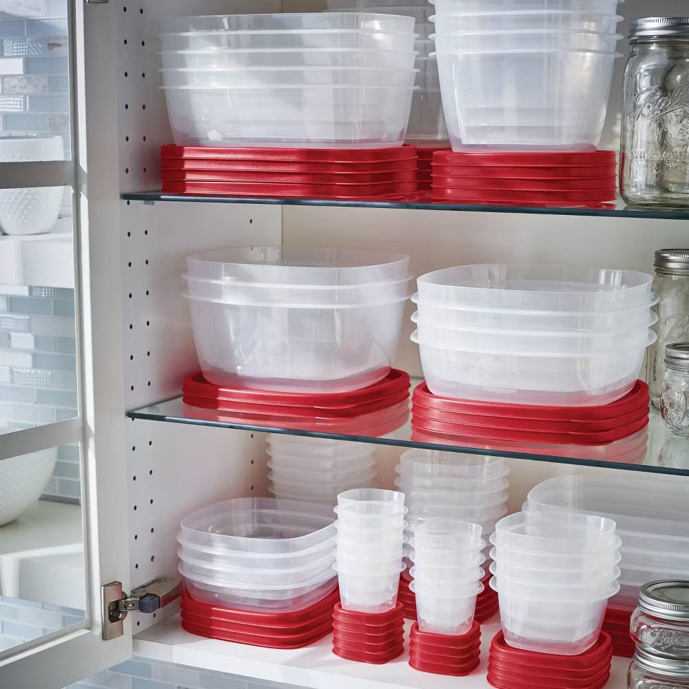 TakeAlong 11.7 Cup Plastic 2pk Large Square Food Storage Container Clear: Microwave & Freezer Safe