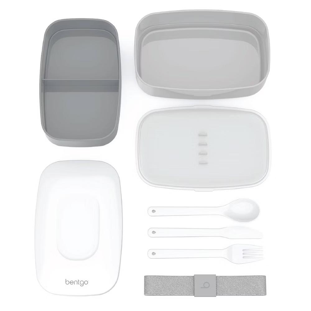 Classic All-in-One Stackable Lunch Box Container with Built in Flatware
