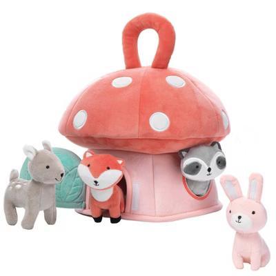 Interactive Plush Mushroom House with Stuffed Animal Toys - Image 5