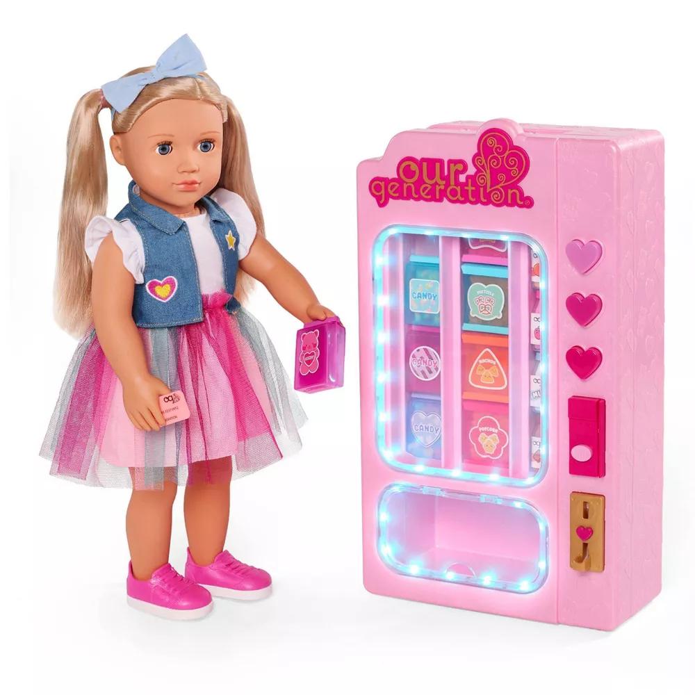 Snacktime Fun Pink Vending Machine & Play Food Accessories Set for 18" Dolls - Image 3