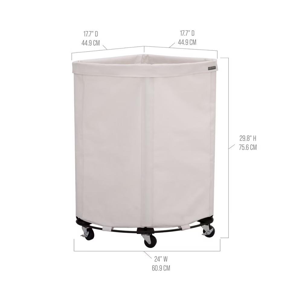 Seville Classics Heavy-Duty Rolling Corner Laundry Room Hamper - Image 15