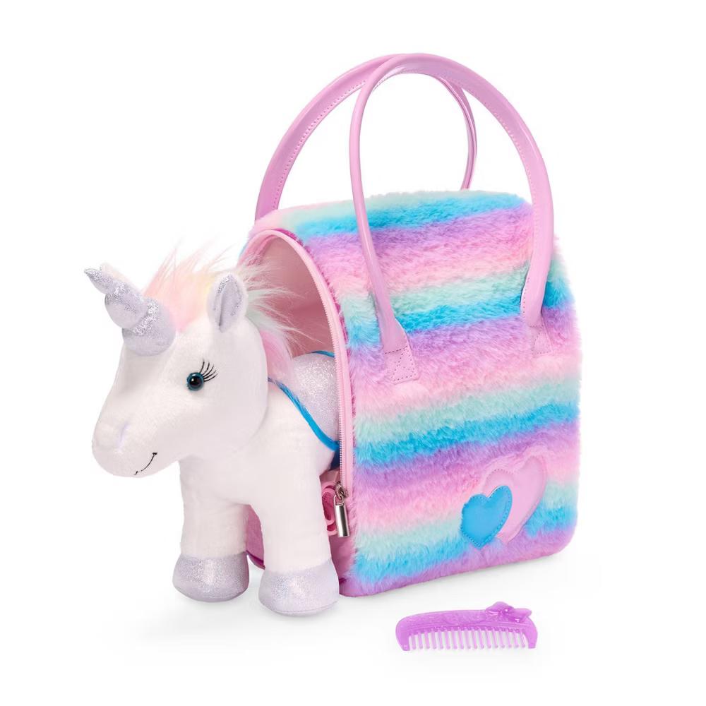 Pucci Pals Stuffed Toy Rainbow Glam Bag & Sparkly Unicorn Plush Animal for Toddlers - Image 4