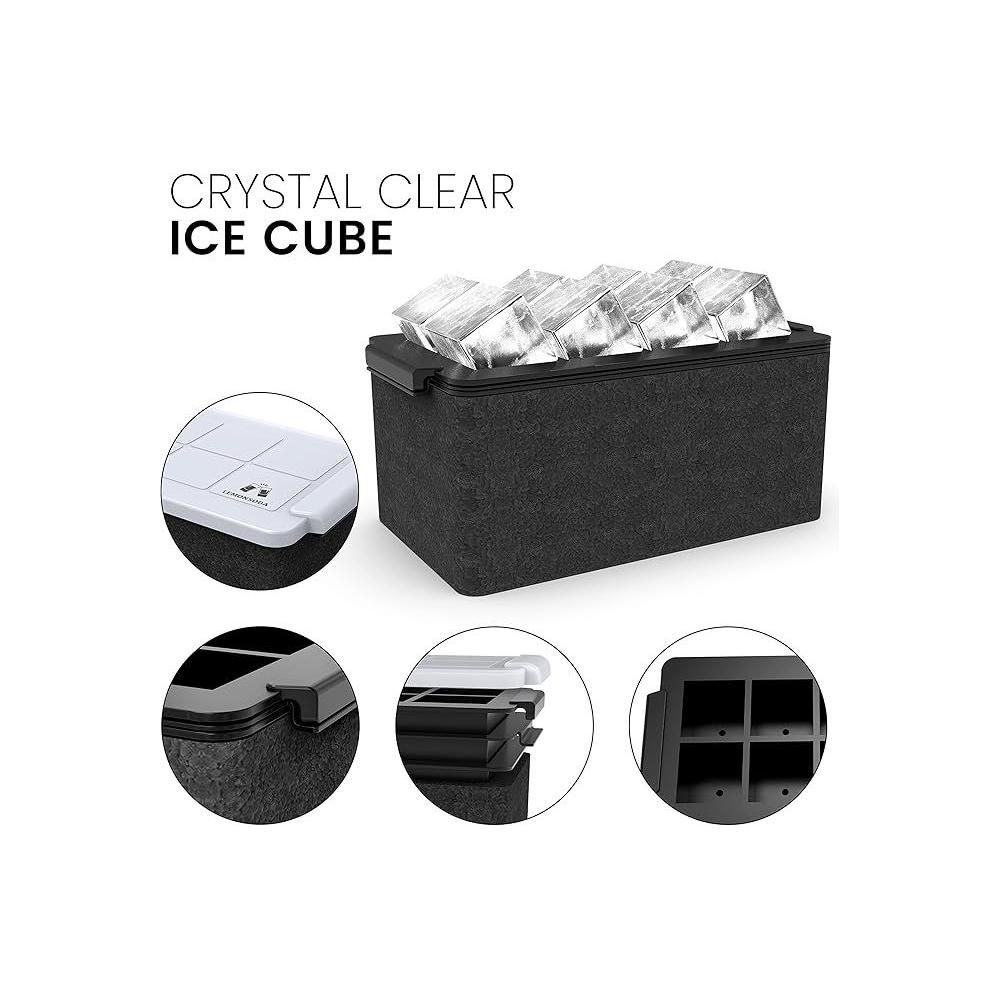 Lemonsoda Crystal Clear Ice Cube Maker Tray - Eight 2" Squares Ice Cube Mold - Image 6