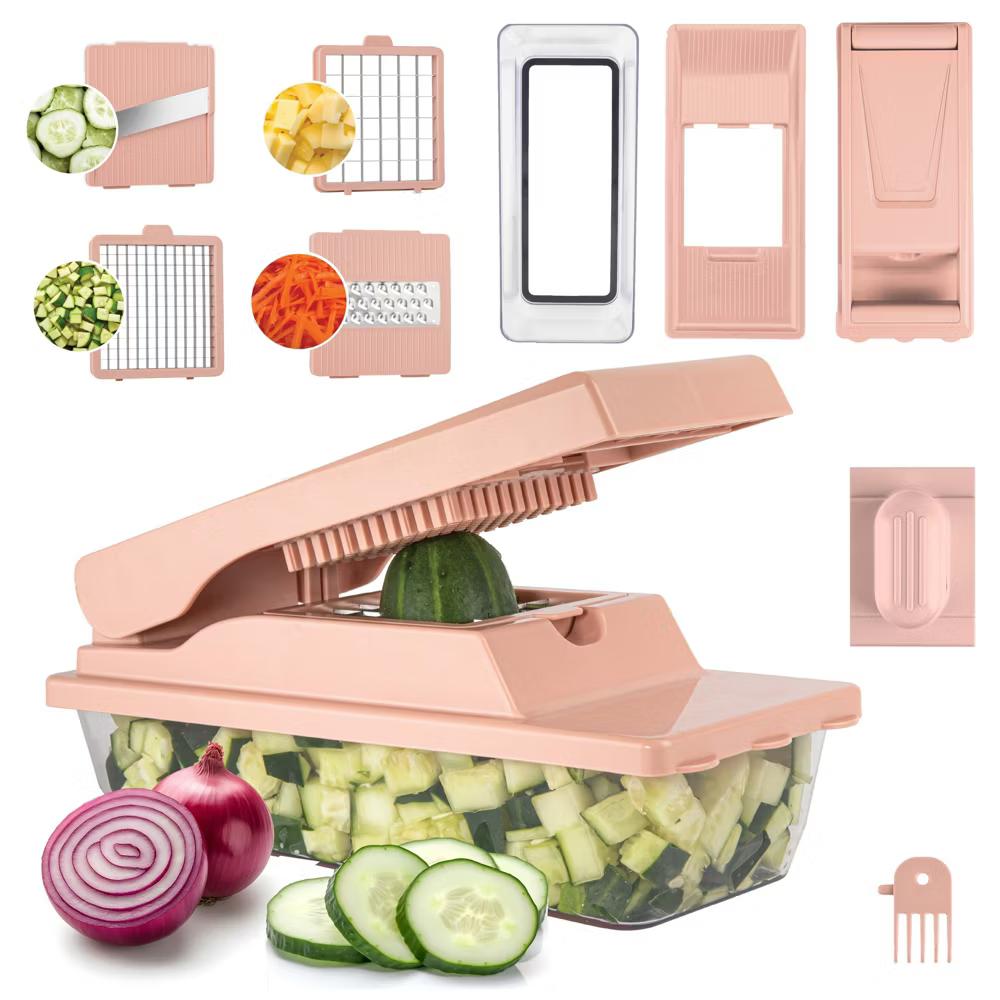 As Seen On TV NutriSlicer XL 7 Piece Vegetable Mandoline Slicer Chopper Dicer with Container & Blades - Image 21