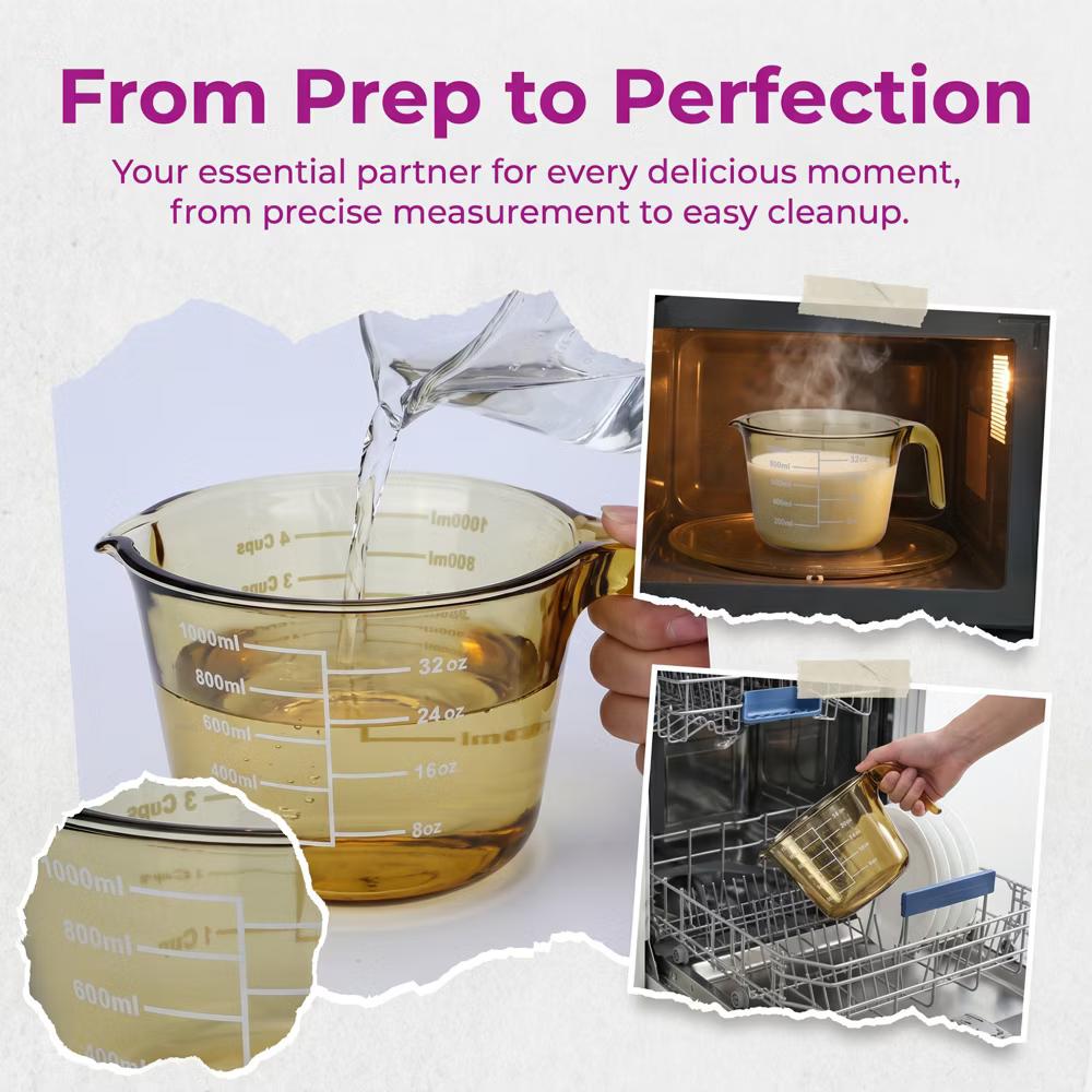 Measuring Cup, Glass Liquid Measuring Cup for Kitchen Baking and Cooking - Image 3