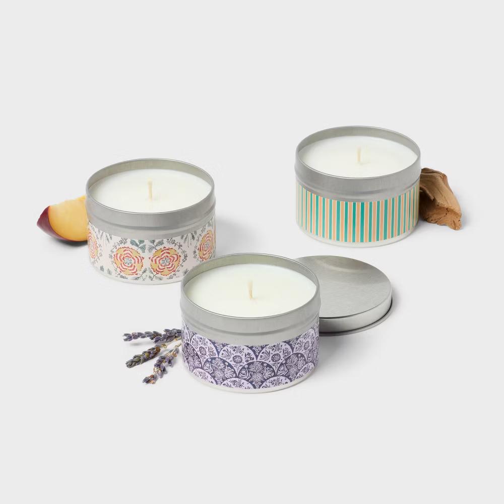 3pk Tin Candle Gift Set