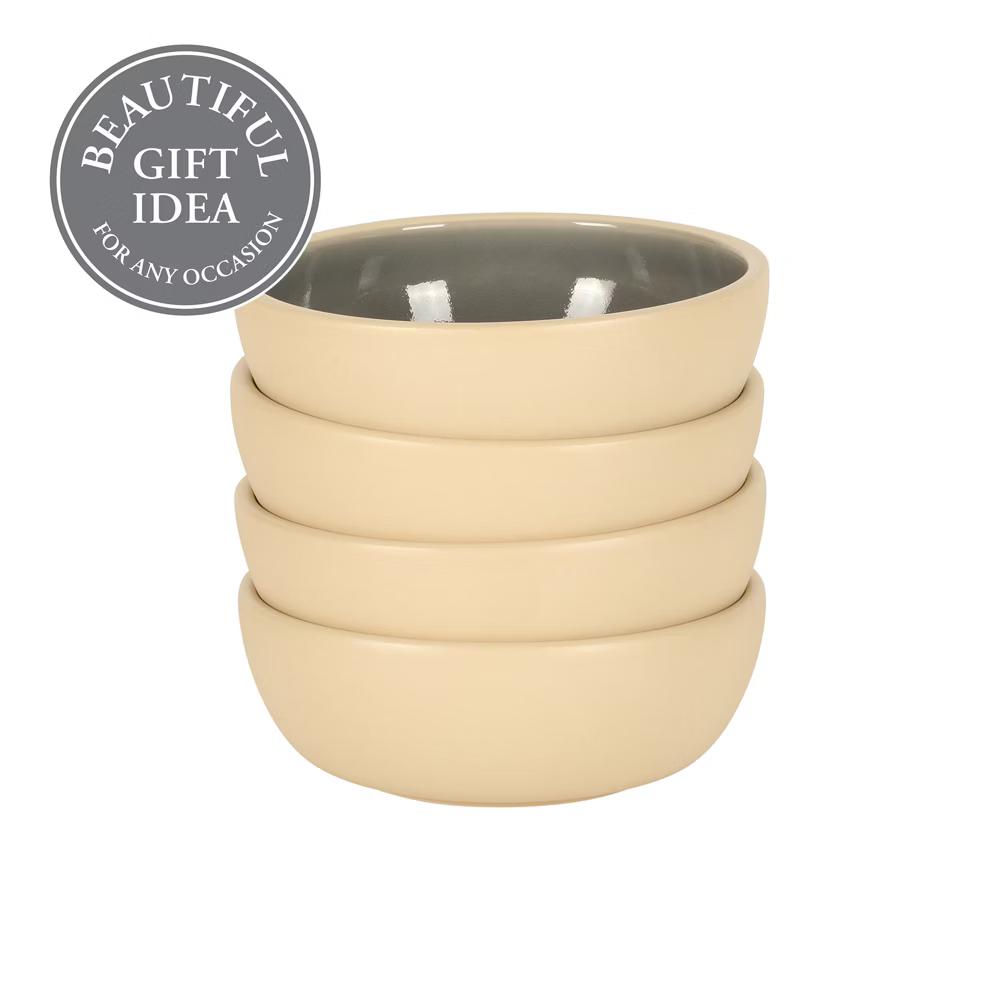 Made in Portugal - Port Gaia 4 Piece Cereal Bowl Set, 6.2” Stoneware Bowls, Reactive Glaze Finish, Soup & Snack Bowls - Image 9
