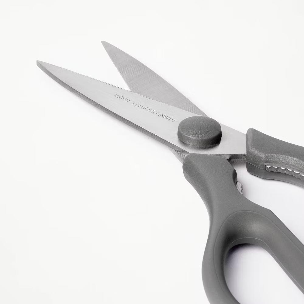 Stainless Steel Kitchen Shears with Soft Grip Dark Gray - Kitchen Scissors for Food, 3" Blade, Hand Wash - Image 2