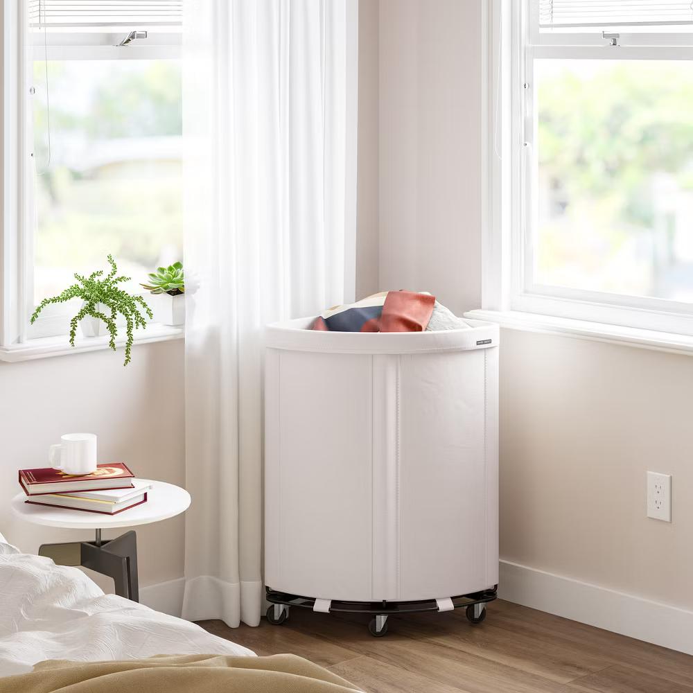 Seville Classics Heavy-Duty Rolling Corner Laundry Room Hamper - Image 18