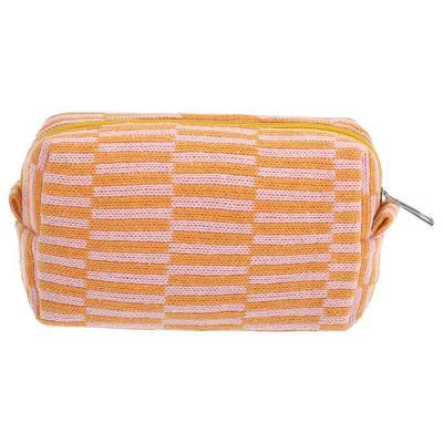 Portable Knitting Makeup Bag Orange Pink 1 Pc