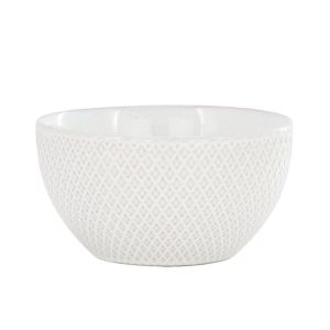 Earlhart 2 Piece 6 Inch Ribbed Stoneware Cereal Bowl Set in White