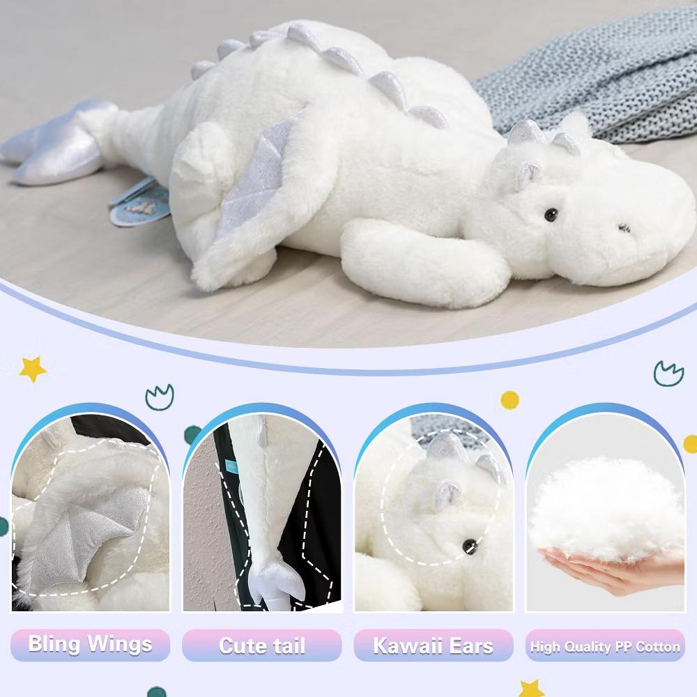 TITQWOP Dinosaur Plush Toy Pillow, Cute Stuffed Animal Toys, Soft Long Dinosaur Body Pillow Gift for Kids Boys Girls 28inch - Image 10