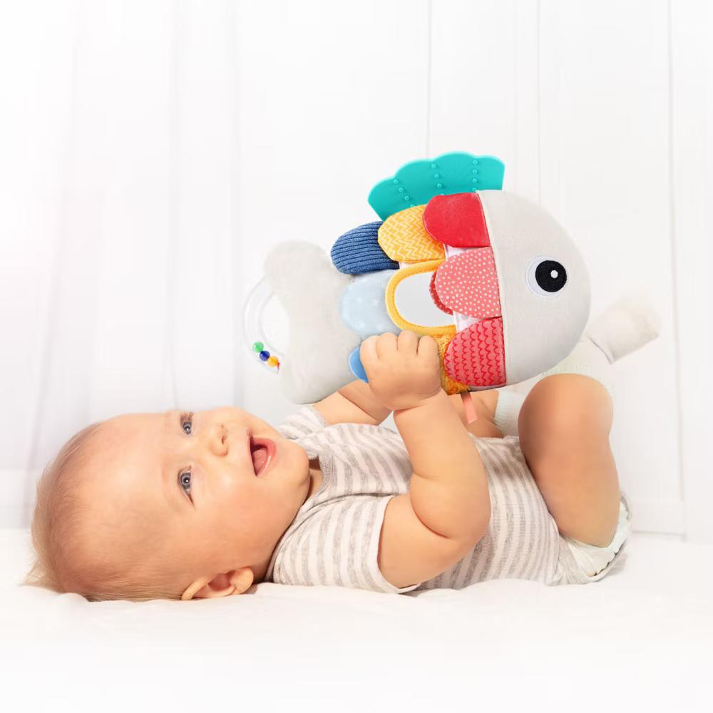 Soft Baby Sensory Toy with Tummy Time Mirror – Entertaining Fish Toy for Infants 0-12 Months with Rattle & Crinkle Paper – Perfect Baby Shower Gift - Image 6