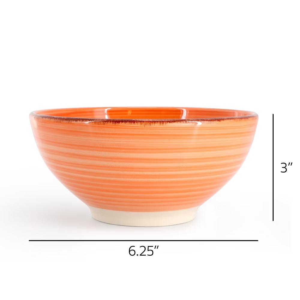 Ridge 6.25 Inch 6 Piece Round Stoneware Assorted Bowl Set - Image 14