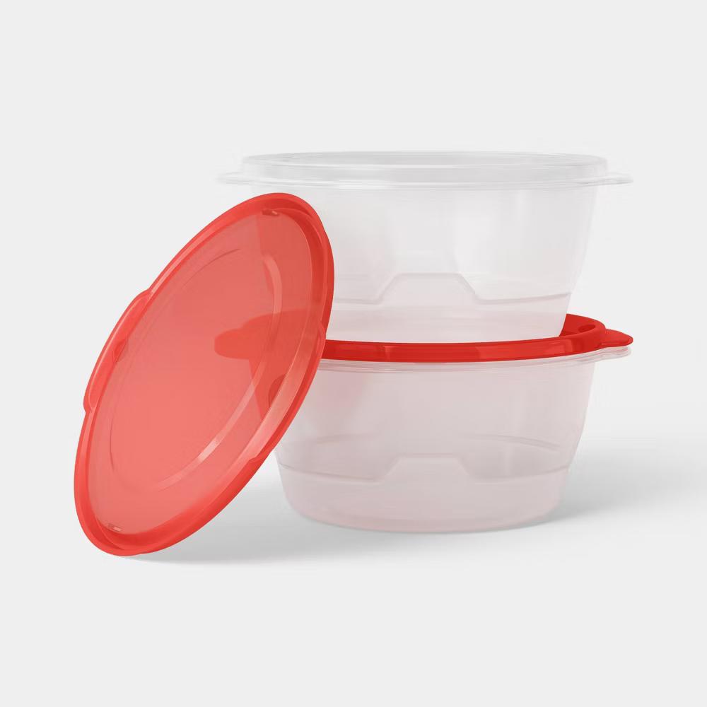 Large Round Food Storage Containers - 128oz/2ct - Image 3