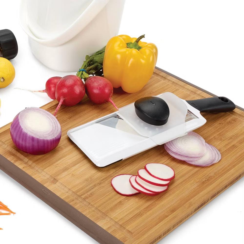 Handheld Mandoline: White Kitchen Slicer, Dishwasher-Safe, ABS & Silicone, 11.3" Height, 1 Blade, 2 Pieces - Image 6