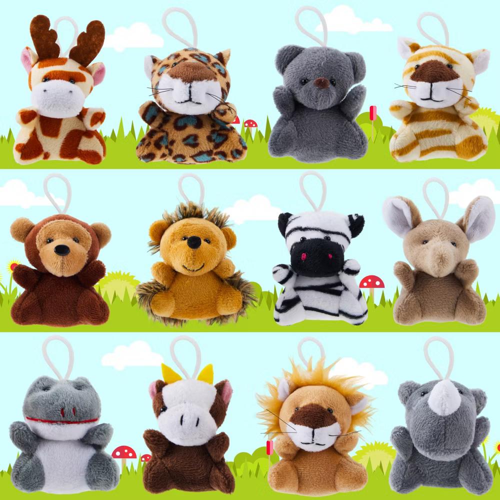 24 Pcs Mini Safari Animal Plush Toys, 3 Inch Stuffed Animals for Kids, Keychain Decorations, Party Favors, Carnival Prizes & School Gifts - Image 2