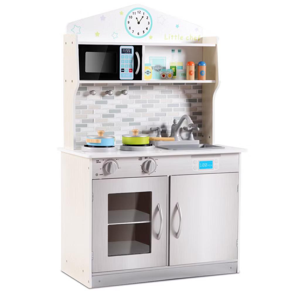 Kids Wooden Pretend Cooking Playset Cookware Play Set Kitchen Toys Gift - Image 5